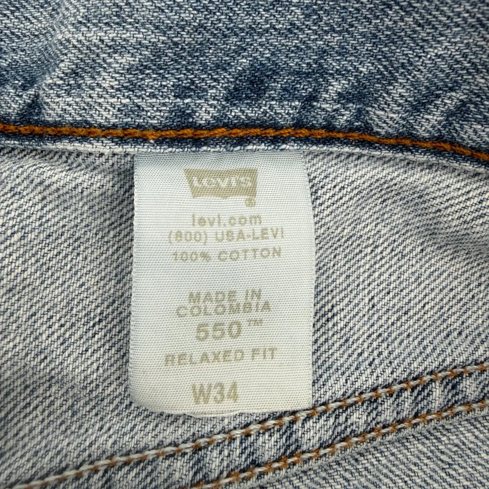Levi's 550 Mens Vintage Relaxed Fit Denim Shorts Light Wash Blue W34 35550-2110